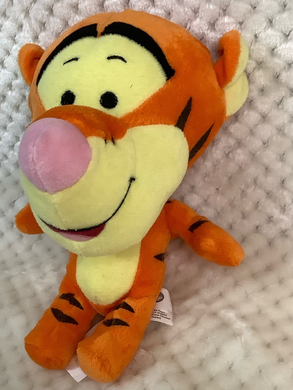 Disney Orange Tigger Plush Big Head with Pink Nose Stuffed Animal Toy